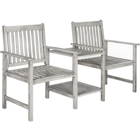 Safavieh Brea Twin Seat Bench- Grey - 35.4 x 65 x 23.8 in. PAT7014B